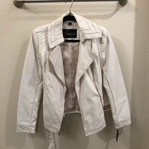 Guess White Leather Jacket!